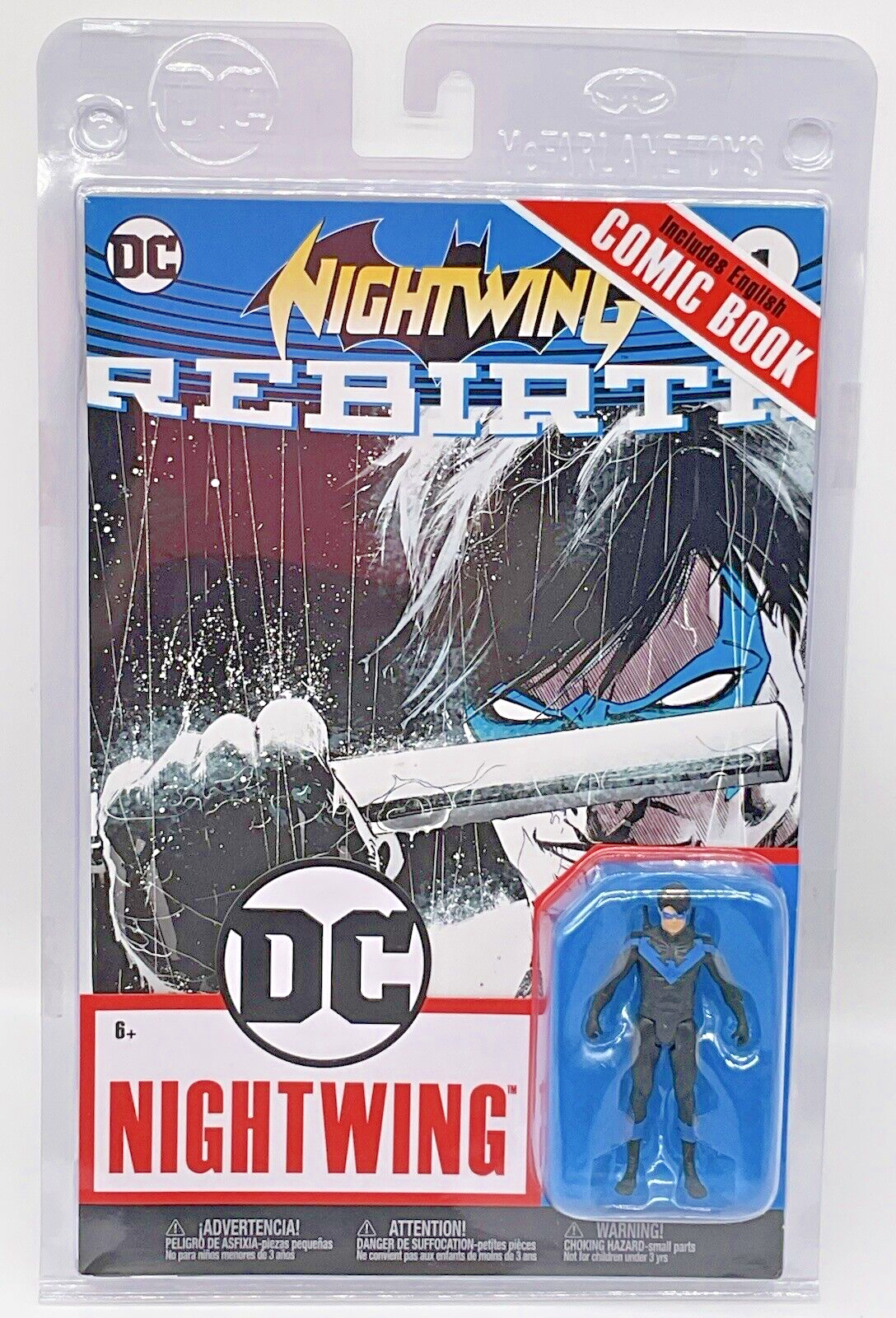 Nightwing Figure and Comic Book Rebirth DC Nightwing 3 in. Figure McFarlane Toys