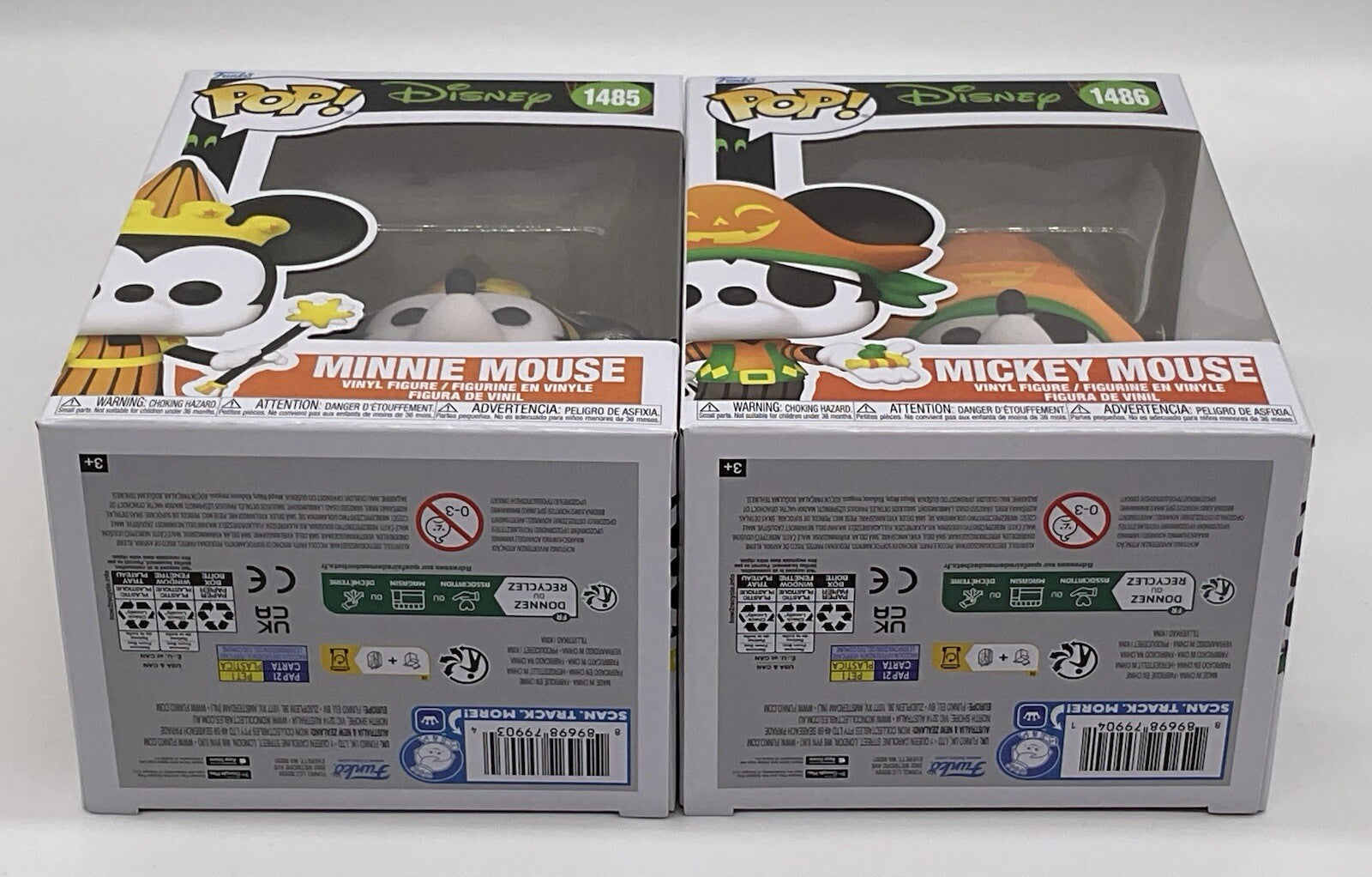 Mickey Mouse Pop #1486 + Minnie Mouse Pop #1485 Funko Halloween  2 Piece Set