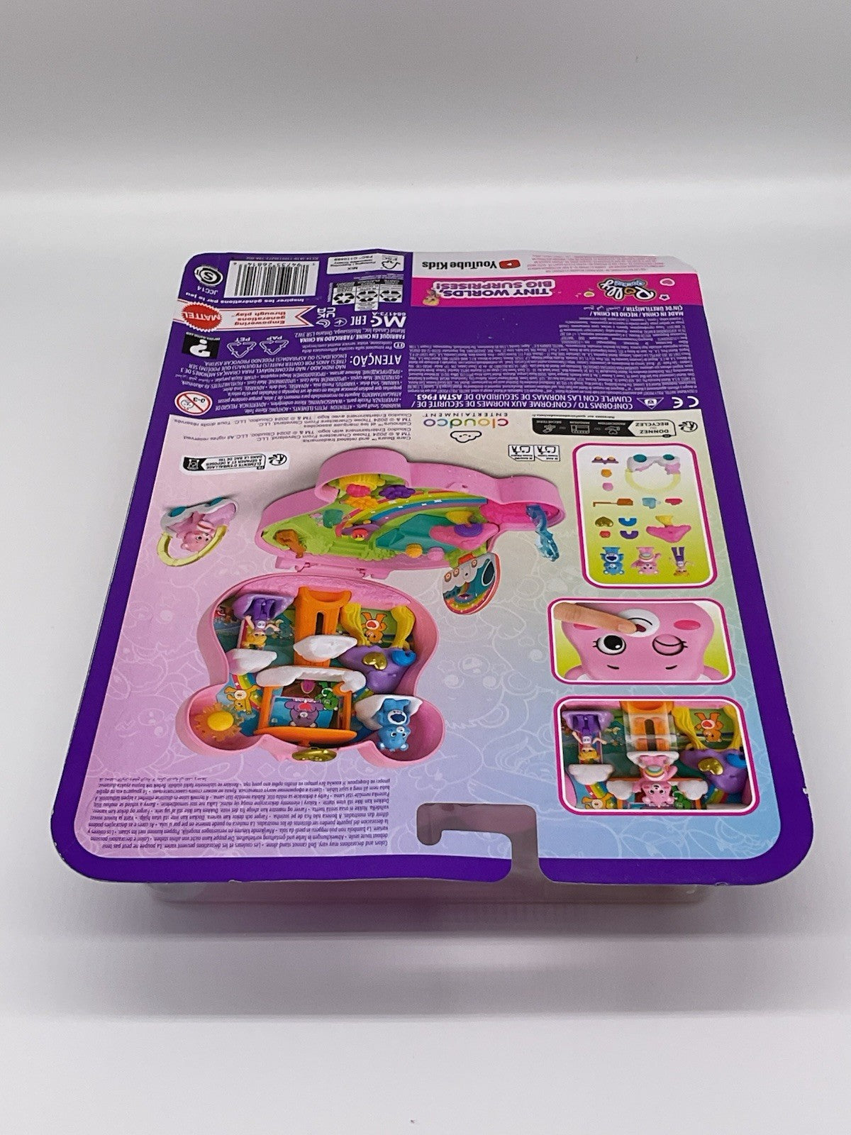 Polly Pocket Care Bears Compact Play Set Mattel 2024 2 Bears 1 Doll, Accessories
