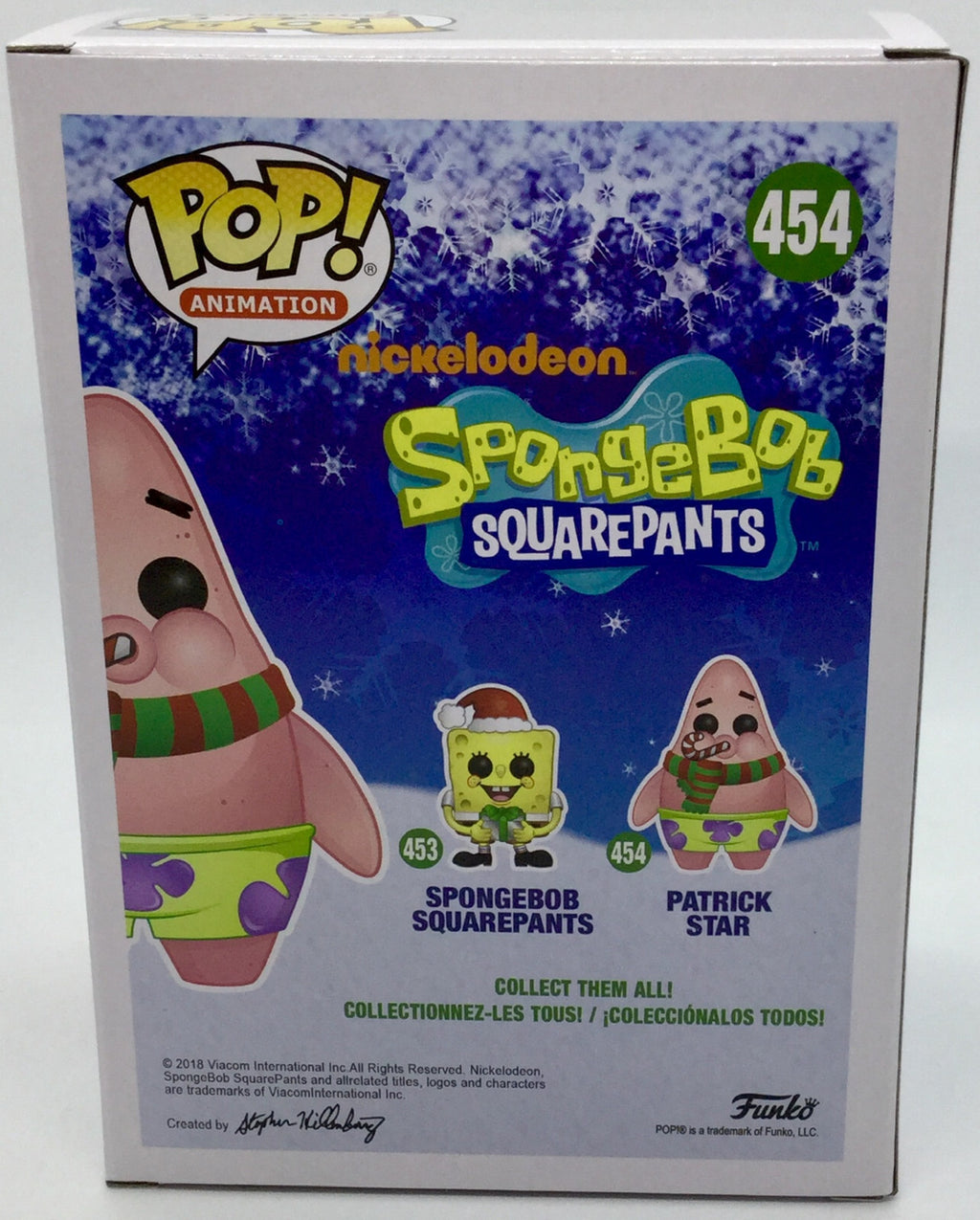Patrick Star Pop #454 with Candy Cane Holiday Funko Pop 2018