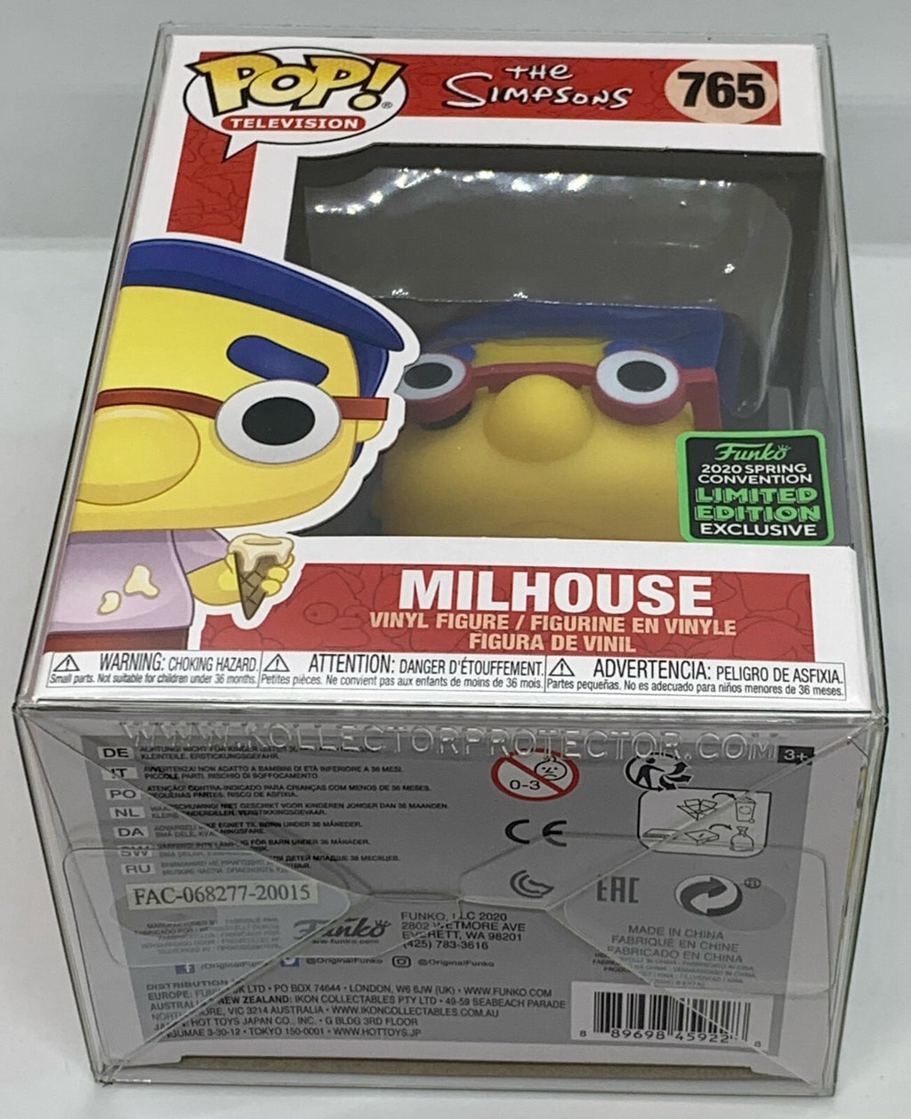 Milhouse Pop #765 The Simpsons 2020 ECCC Spring Convention Exclusive Vaulted
