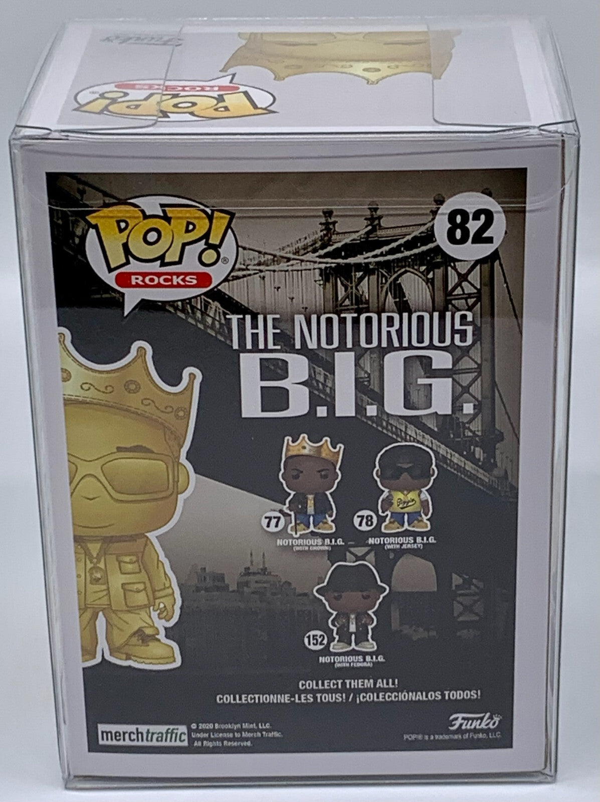 Notorious B.I.G w/ Crown Pop #82 Gold Chrome Funko ToyTokyo Exclusive protector
