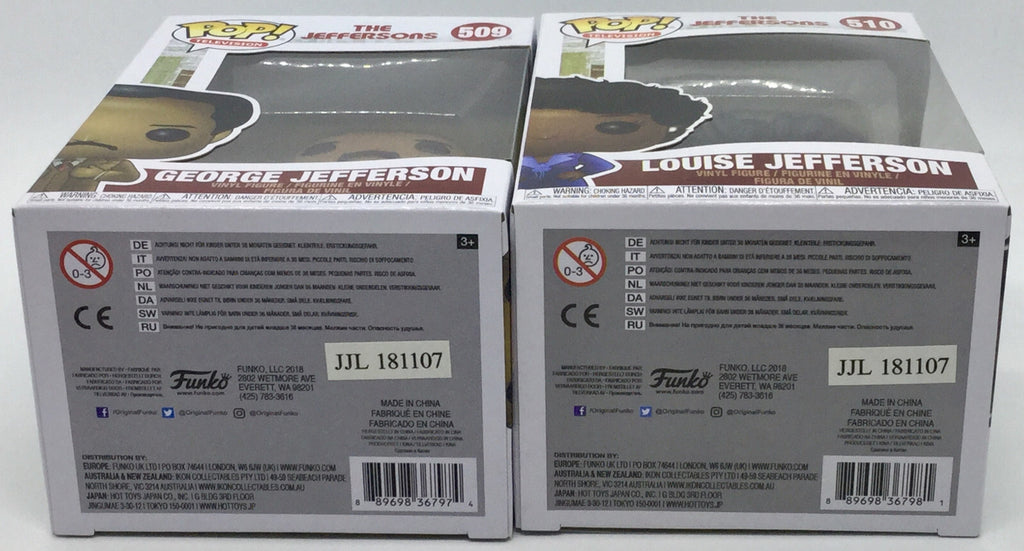 George Jefferson Pop #509 and Louise Jefferson Pop #510 Set Funko 2018 Vaulted