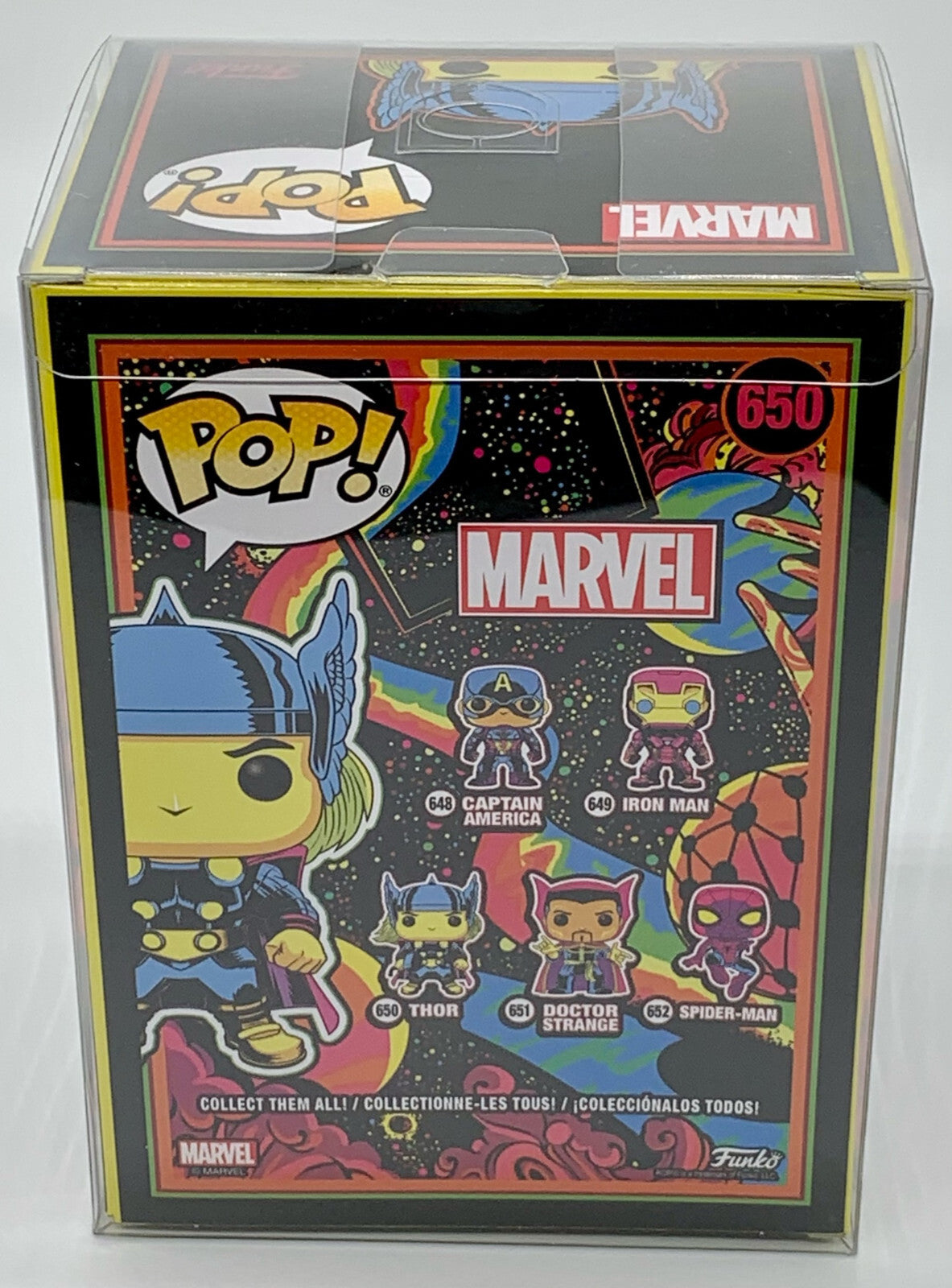 Thor Pop #650 Marvel Funko Pop Target Exclusive Blacklight 2020 in Pop Protector