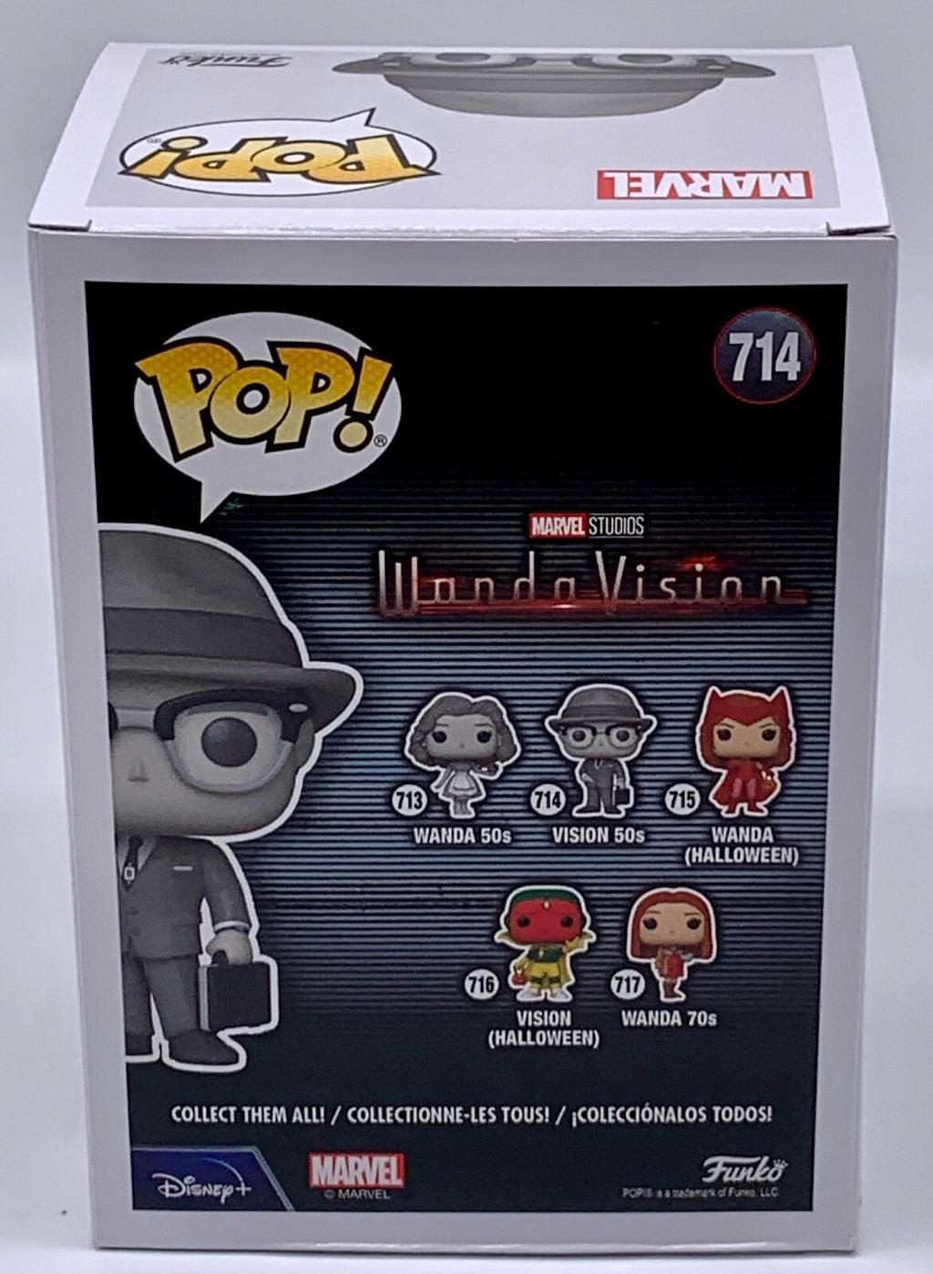 Vision 50's Black & White Pop #714 Funko Wanda Vision Marvel Minor Box Damage