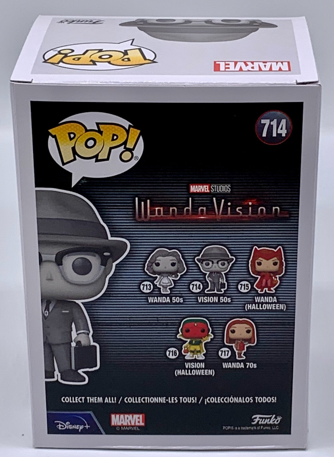 Vision 50's Black & White Pop #714 Funko Wanda Vision Marvel Minor Box Damage