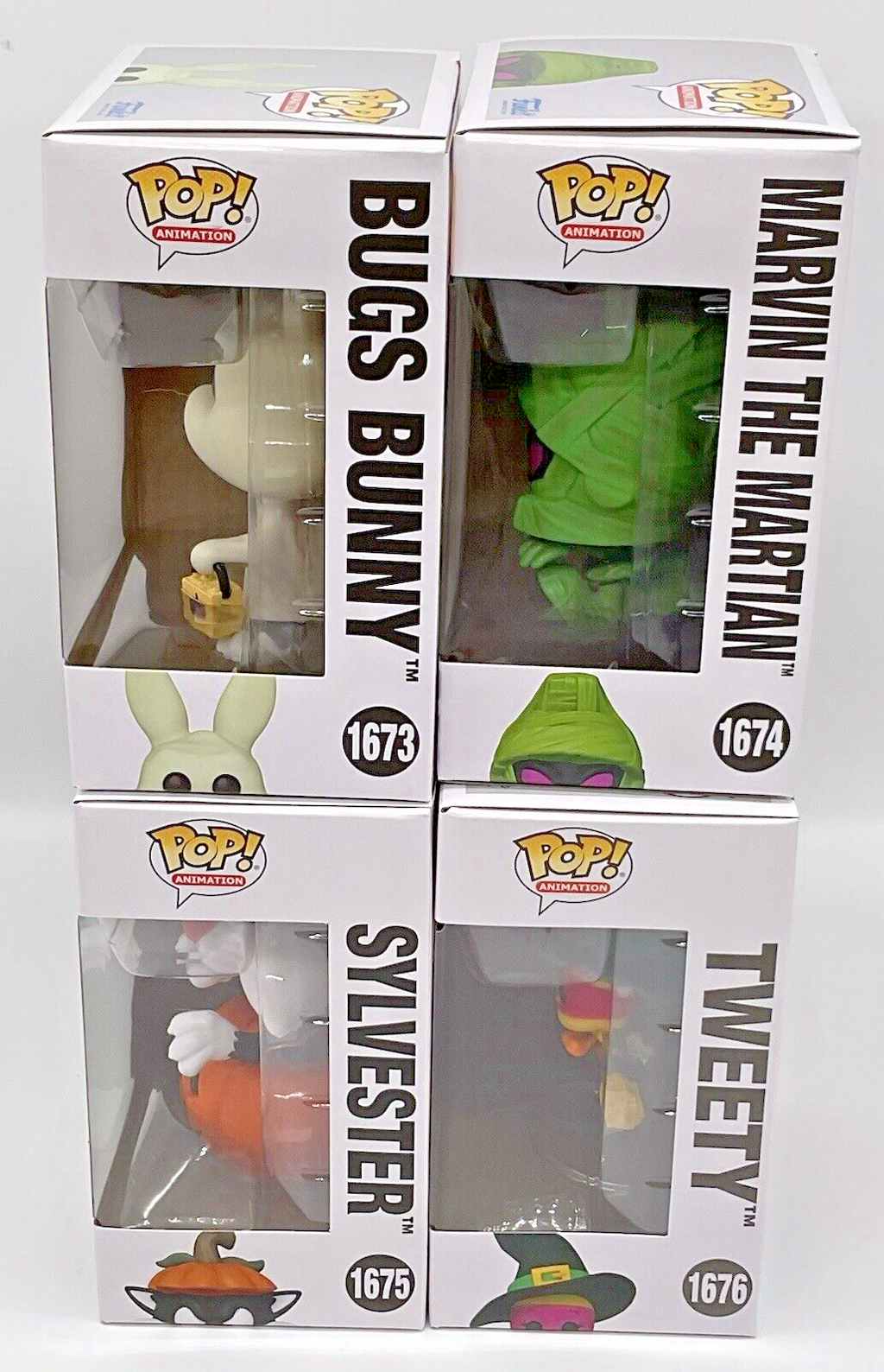 Looney Tunes Halloween 4 Piece Funko Pop Set 2024 Bugs, Marvin, Sylvester,Tweety