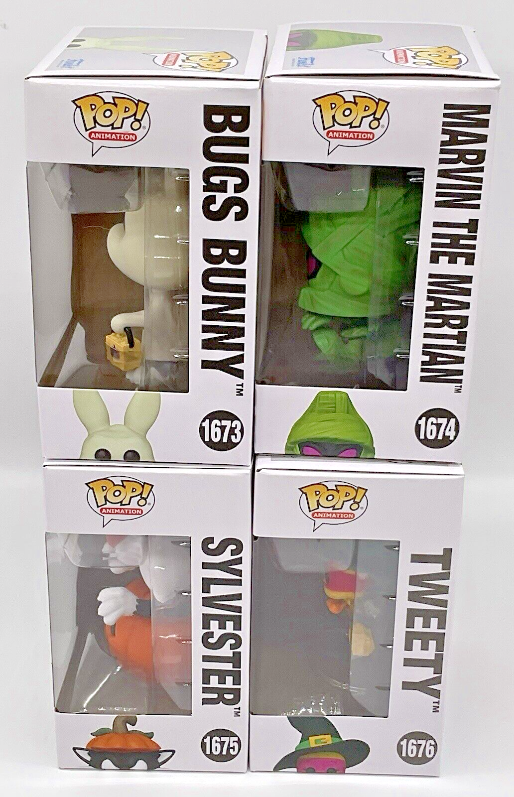 Looney Tunes Halloween 4 Piece Funko Pop Set 2024 Bugs, Marvin, Sylvester,Tweety