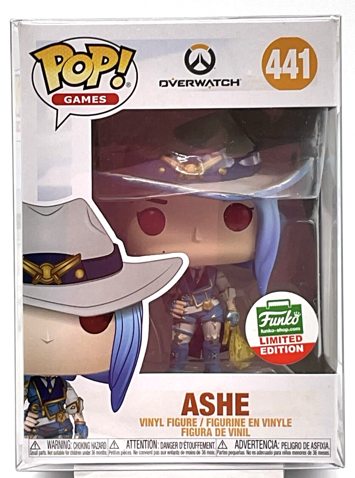 Ashe Pop #441 Overwatch Funko Exclusive 2019 Vaulted Comes in Pop Protector