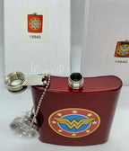 Wonder Woman Flask Metallic Red Logo Screw on Top