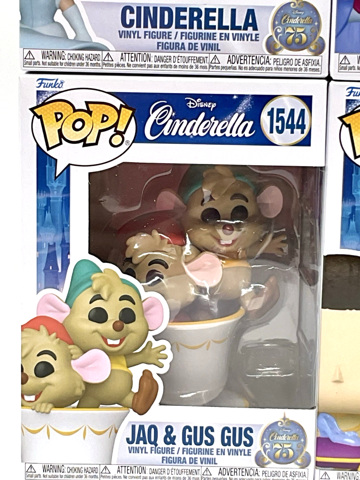 Cinderella 4 Piece Funko Pop Set - Disney Fairy Godmother, Jaq + Gus Gus, Prince