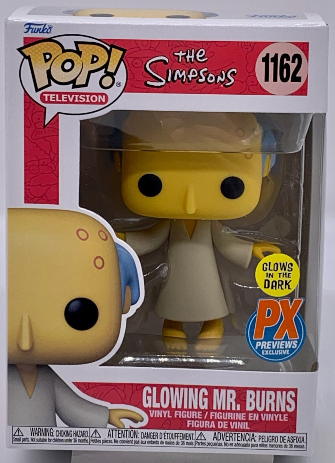 Glowing Mr. Burns Pop #1162 Glows The Simpsons Funko Pop Television PX Exclusive