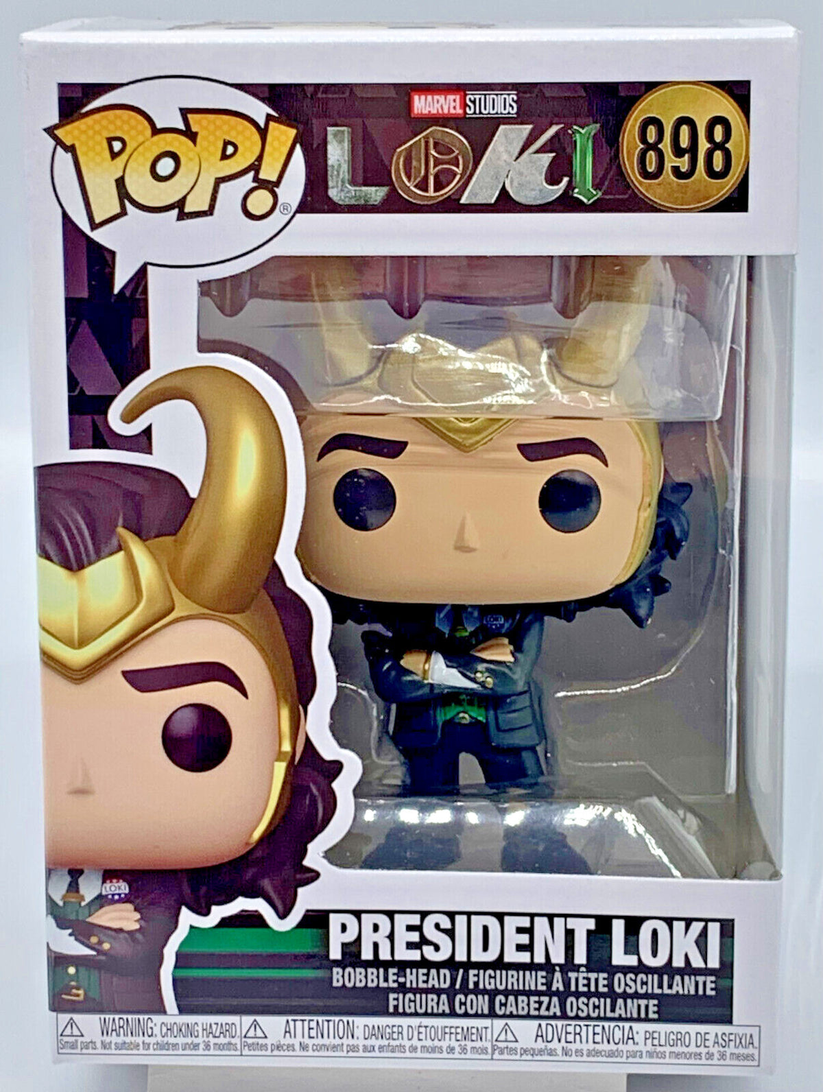 President Loki Pop #898 Marvel Studios Loki Funko Pop 2021 in Pop Protector