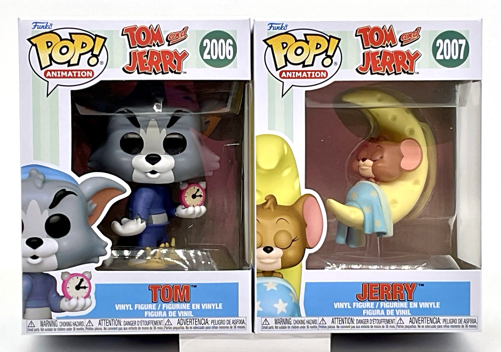 Tom & Jerry Funko Pop 2 Piece Set Tom Pop #2006 Jerry Pop #2007 Bedtime 2025