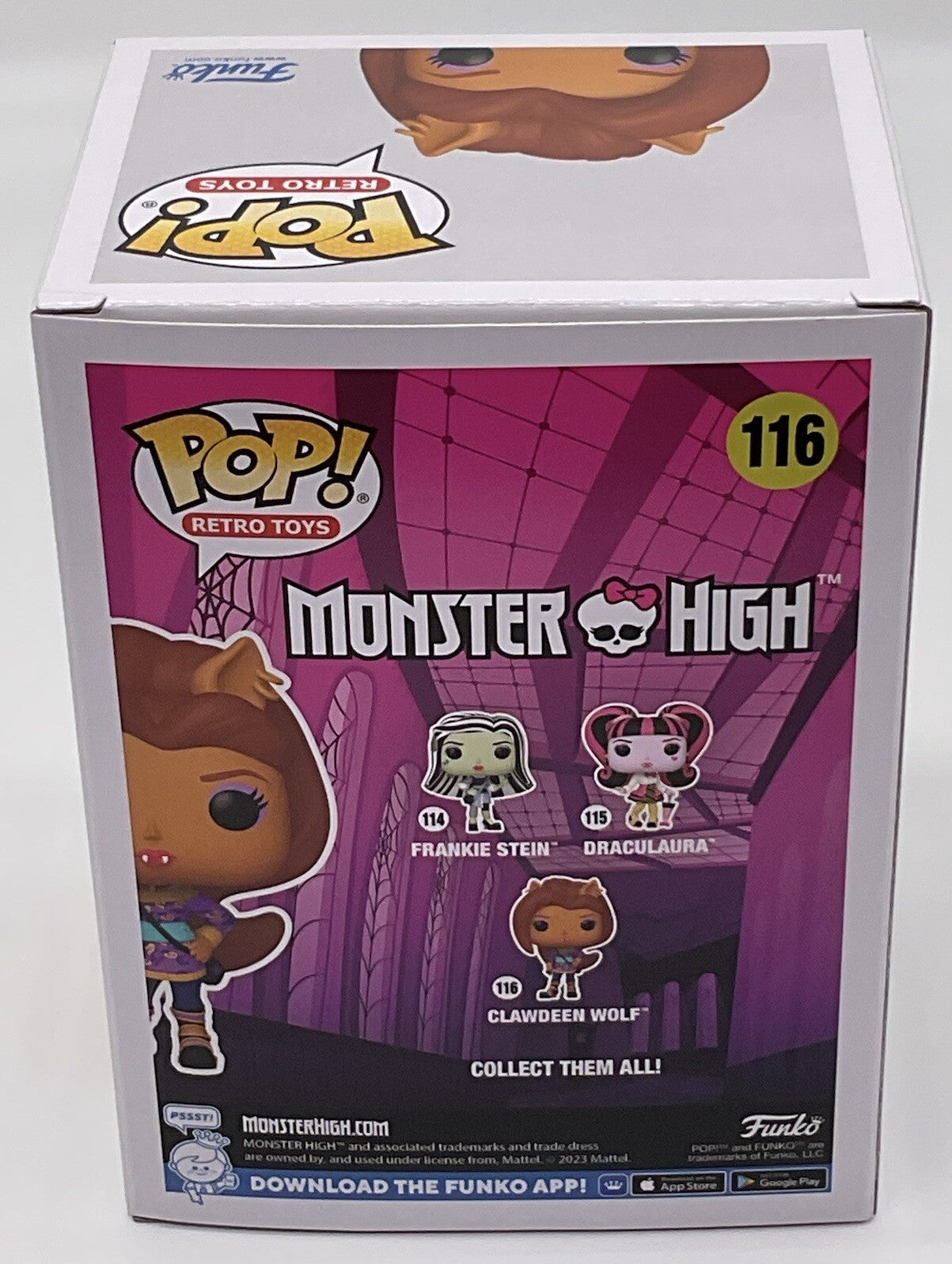 Clawdeen Wolf Pop #116 Monster High Funko Pop Retro Toys 2023 with Protector 