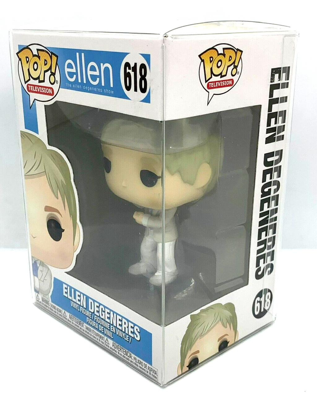 Ellen Degeneres Pop #618 Ellen Funko 2018 Vaulted in a Pop Protector