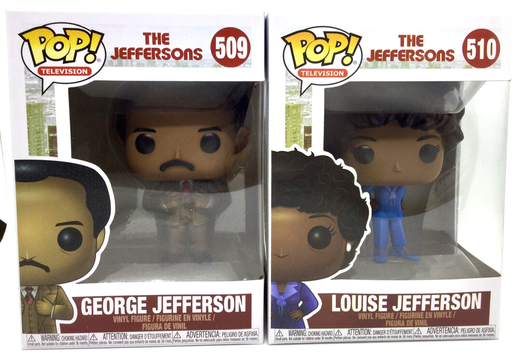 George Jefferson Pop #509 and Louise Jefferson Pop #510 Set Funko 2018 Vaulted