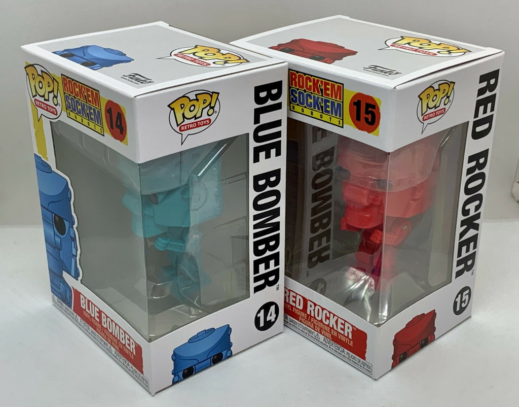 Rock Em Sock Em Robot Funko Pop Retro Toys 2 piece set Blue Bomber + Red Rocker