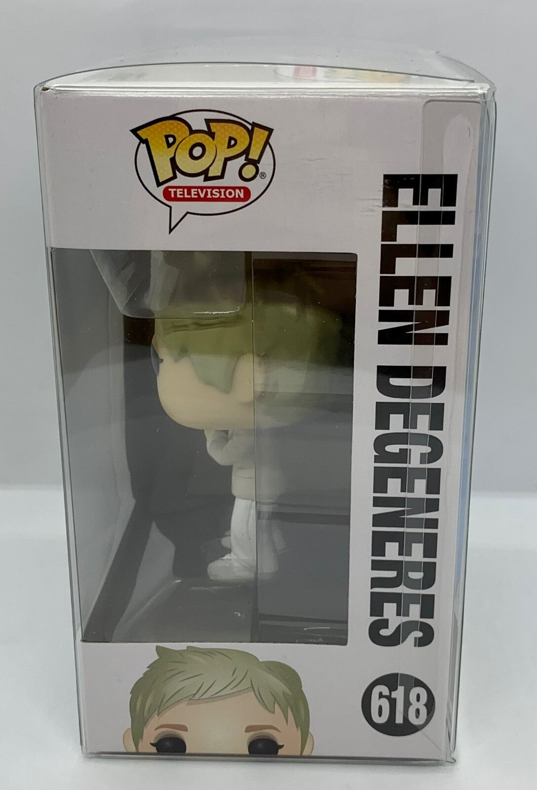 Ellen Degeneres Pop #618 Ellen Funko 2018 Vaulted in a Pop Protector