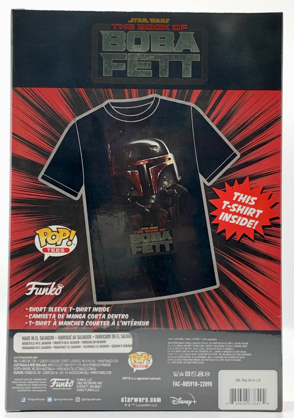Star Wars The Book of Boba Fett Funko Pop Tee Size Large Unisex Boxed t-shirt