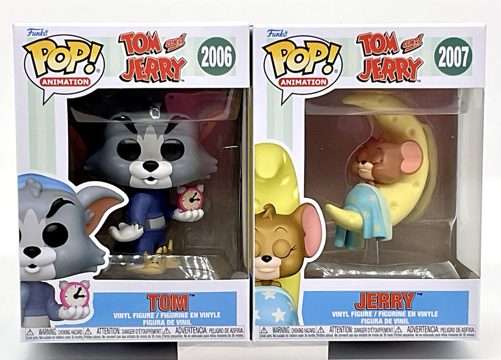 Tom & Jerry Funko Pop 2 Piece Set Tom Pop #2006 Jerry Pop #2007 Bedtime 2025