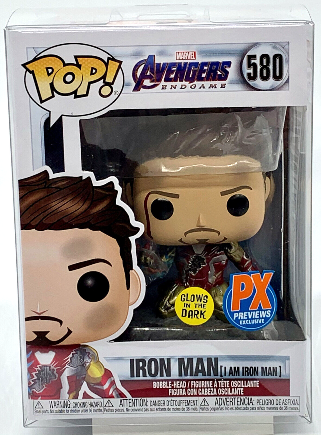 Iron Man (I am Iron Man) Pop #580 Glows Metallic PX Exclusive Funko 2020 Marvel