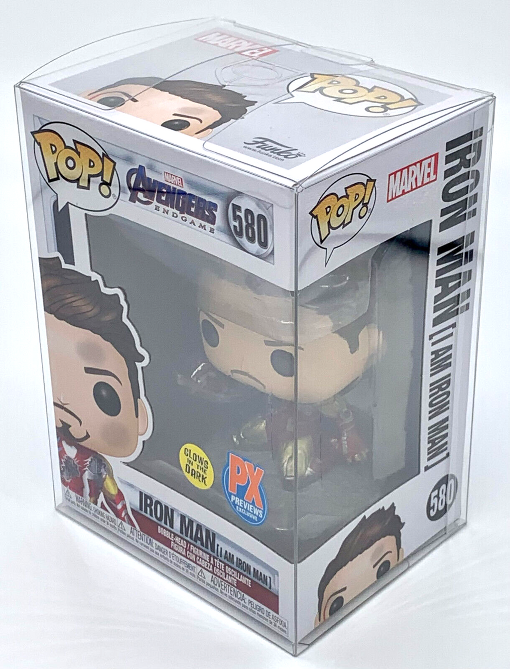 Iron Man (I am Iron Man) Pop #580 Glows Metallic PX Exclusive Funko 2020 Marvel