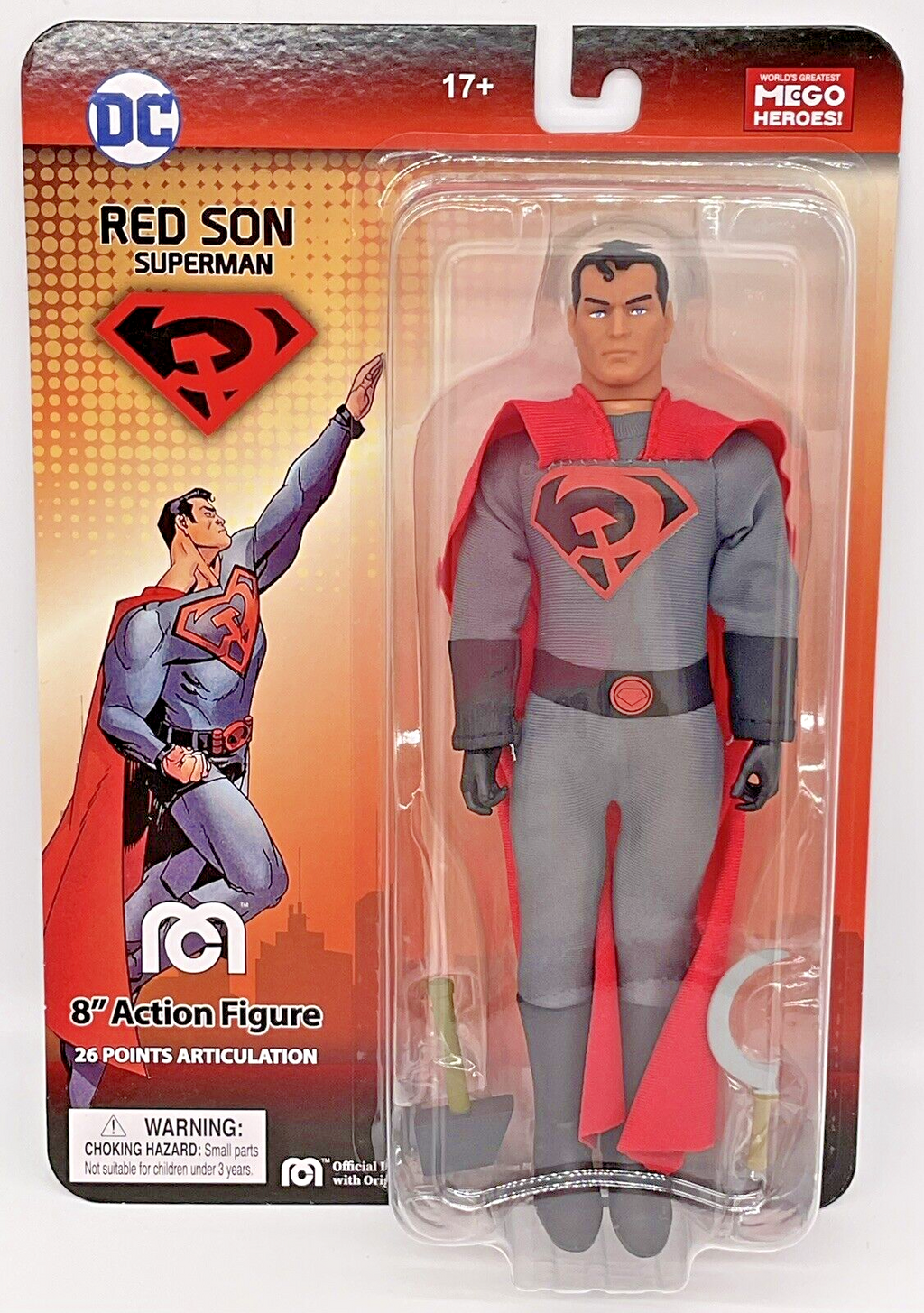Red Son Superman 8” Action Figure MEGO 2021 DC World's Greatest Heroes