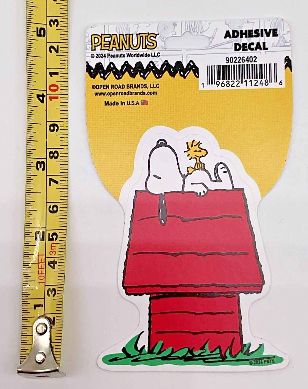 Peanuts Snoopy & Woodstock on Doghouse Vinyl Adhesive Decal 3 1/4 Inch Decal