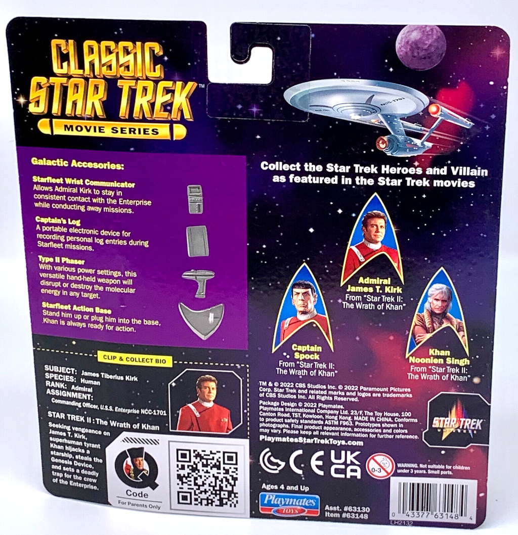 Star Trek Wrath of Khan Admiral James T. Kirk 5 inch Action Figure Classic