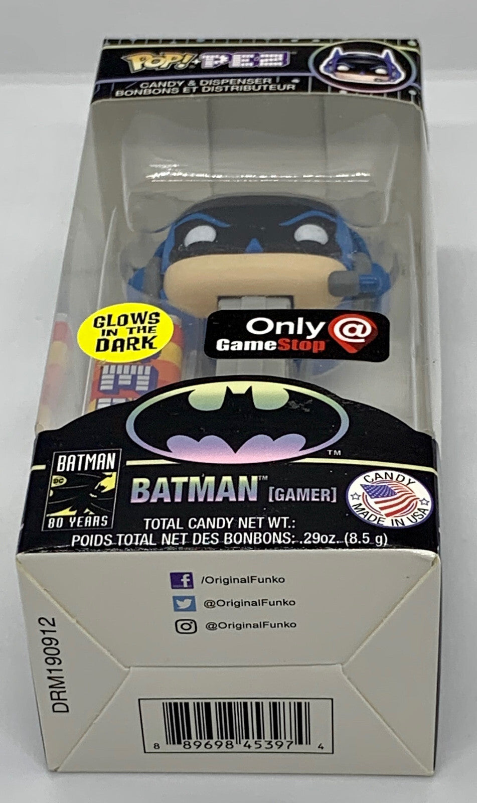 Batman Gamer Funko Pop Pez Glows Game Stop Exclusive 2019 Dispenser and Candy