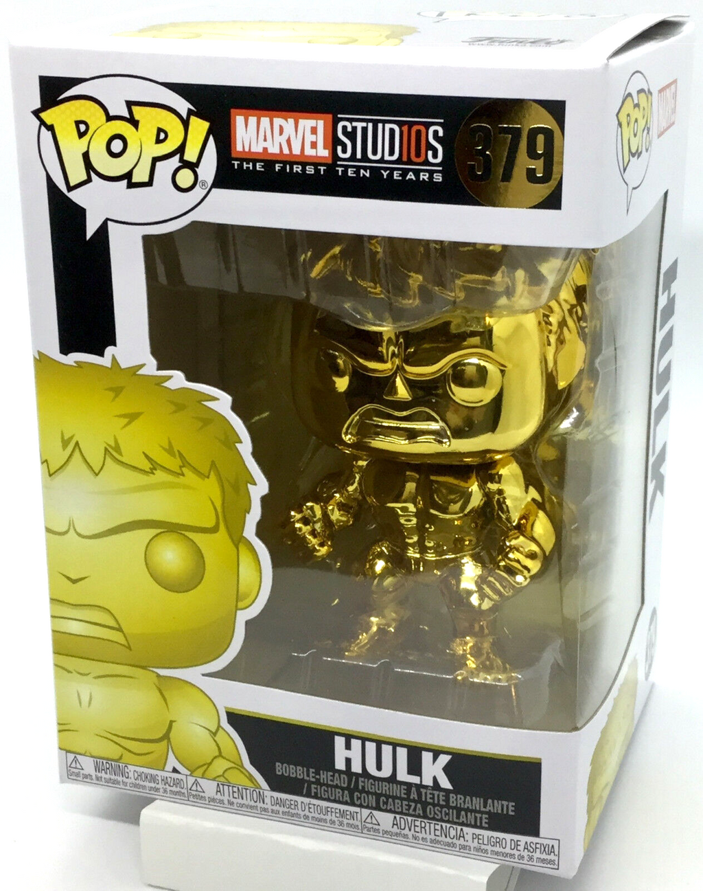 Hulk Pop #379 Gold Chrome Marvel Studio's 10th Funko Pop 2018 minor damage SEE