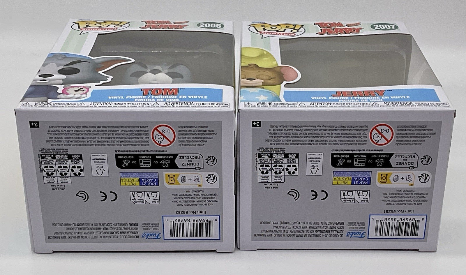 Tom & Jerry Funko Pop 2 Piece Set Tom Pop #2006 Jerry Pop #2007 Bedtime 2025