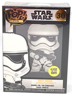 Star Wars First Order Stormtrooper Funko Pop Pin #30 Glows Large Enamel Pin 2022