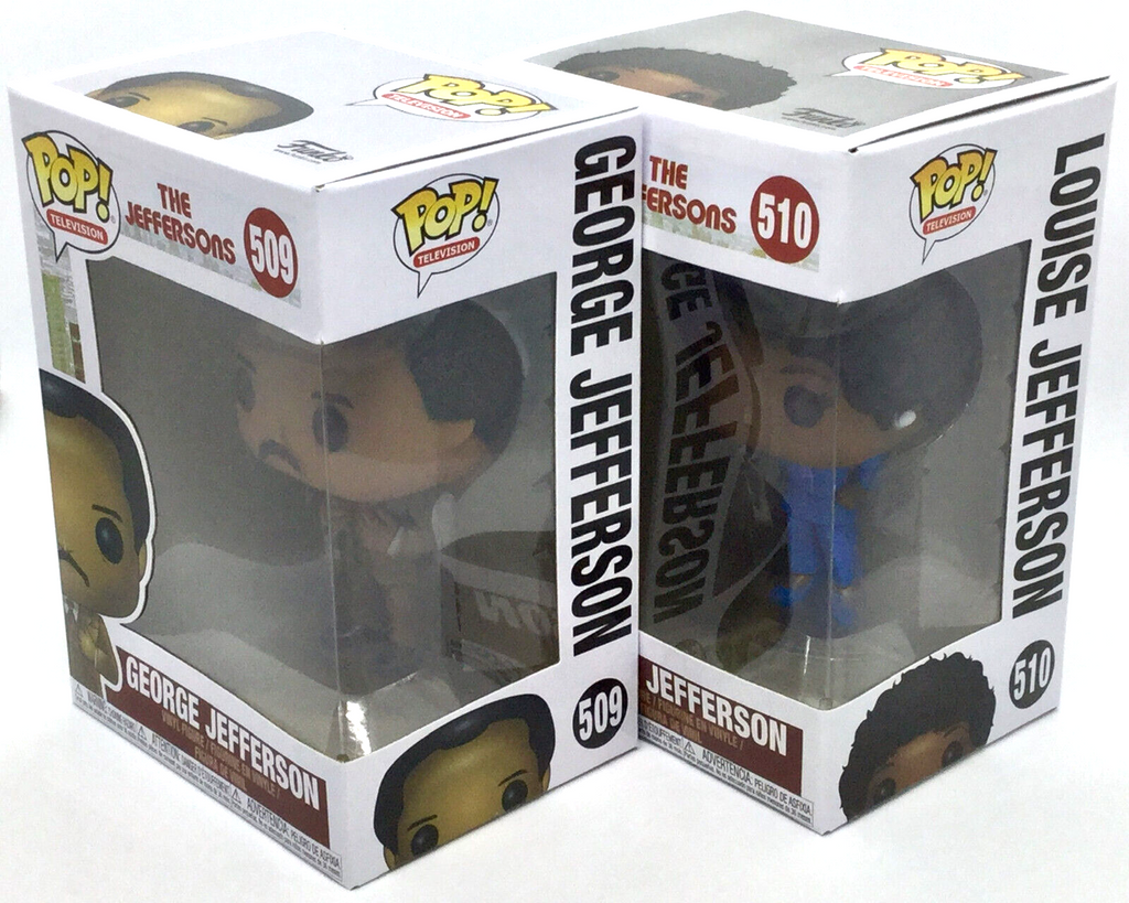 George Jefferson Pop #509 and Louise Jefferson Pop #510 Set Funko 2018 Vaulted