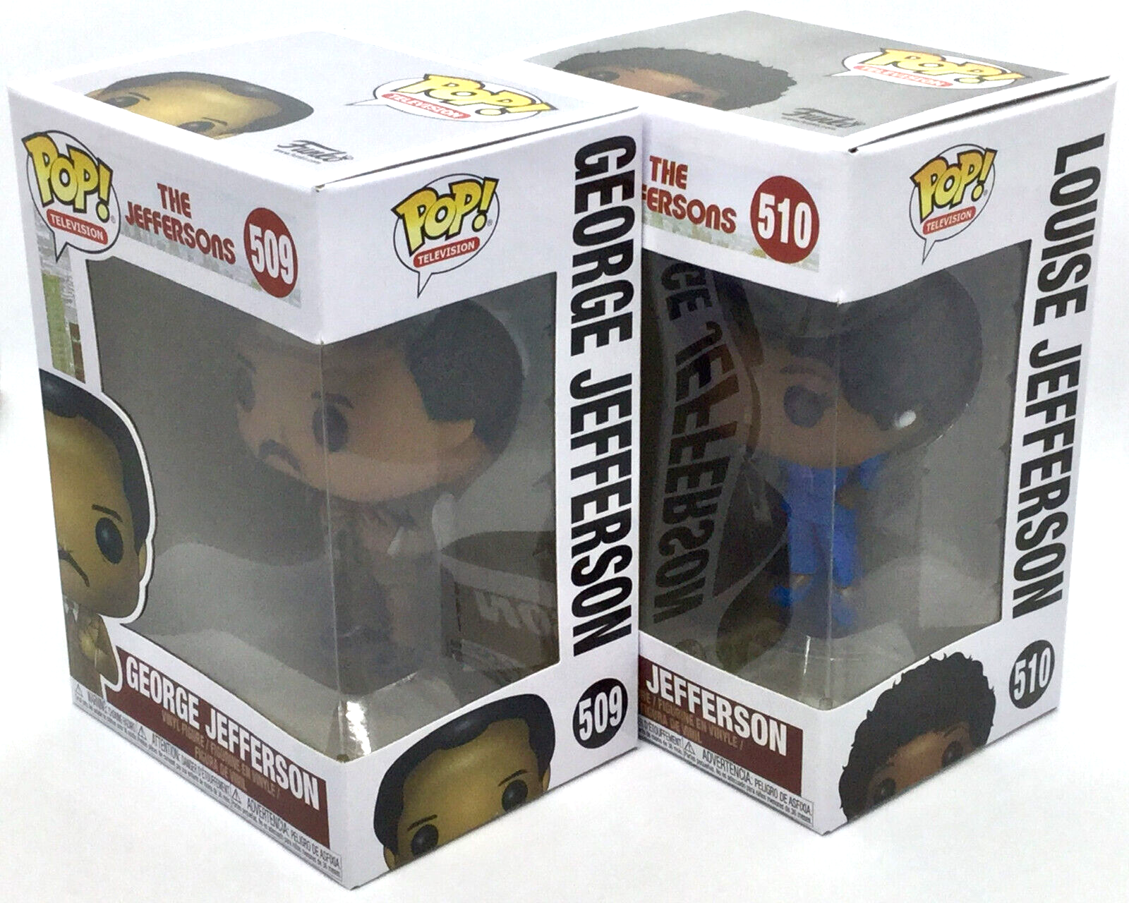 George Jefferson Pop #509 and Louise Jefferson Pop #510 Set Funko 2018 Vaulted