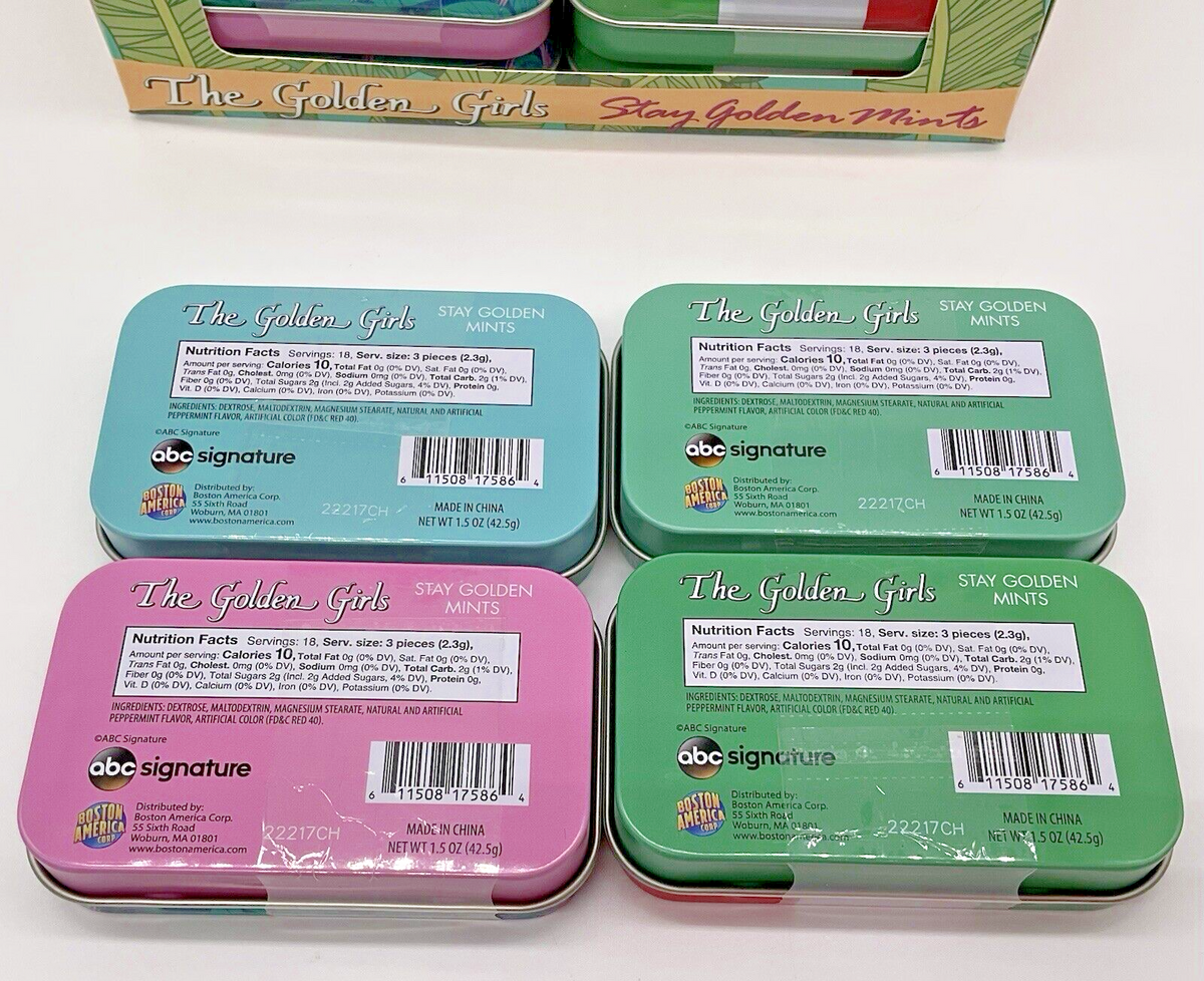 The Golden Girls Stay Golden Cheesecake Shaped Mints Collectible Tin Set of Four