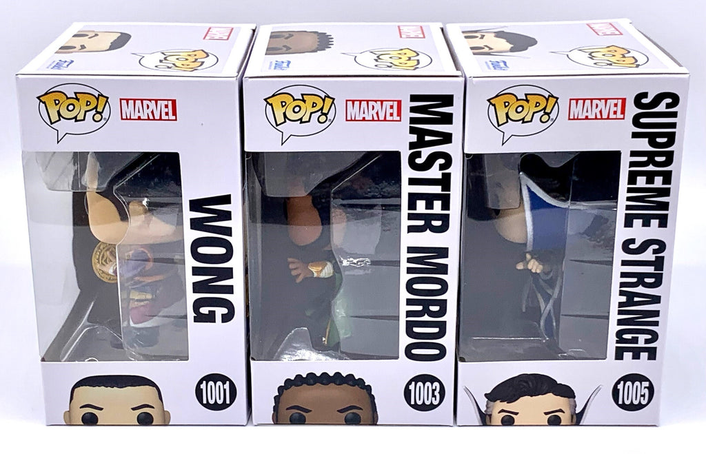 Doctor Strange 3 piece Funko Pop Set Wong, Master Mordo and Supreme Strange 2022