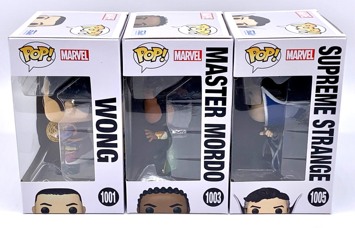 Doctor Strange 3 piece Funko Pop Set Wong, Master Mordo and Supreme Strange 2022