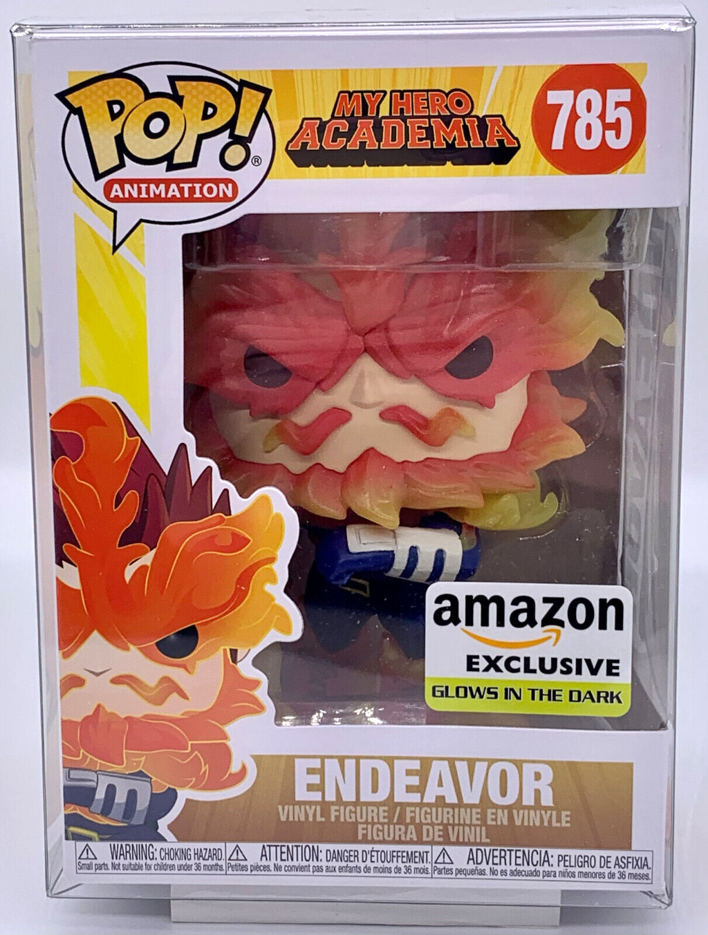 Endeavor Pop #785 My Hero Academia Glows Amazon Exclusive Funko 2020 + Protector