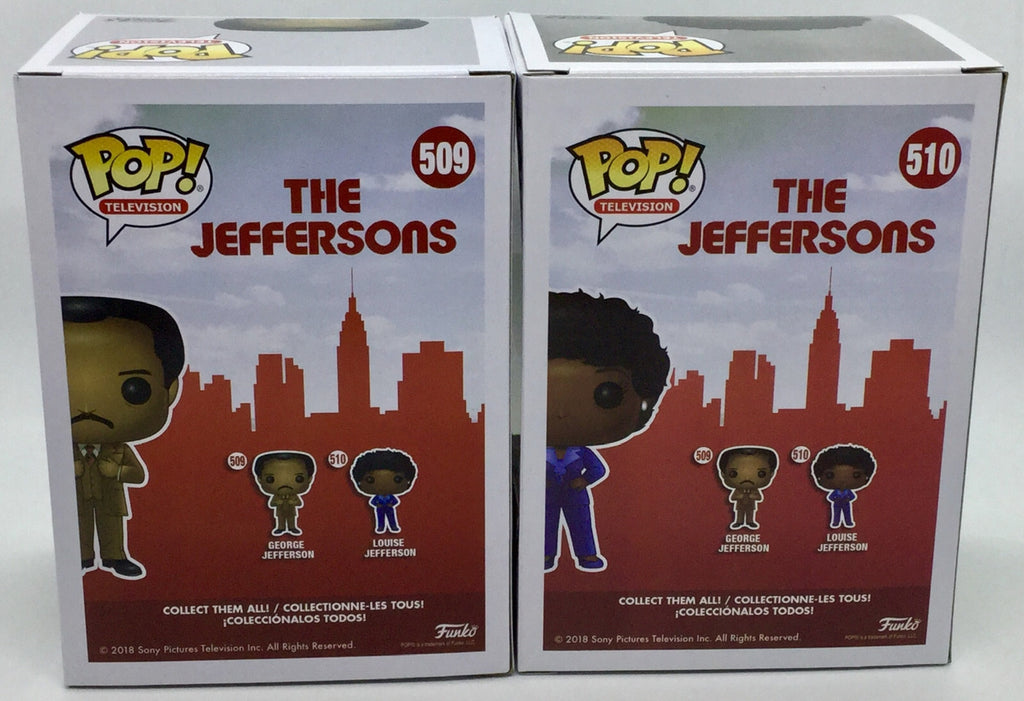 George Jefferson Pop #509 and Louise Jefferson Pop #510 Set Funko 2018 Vaulted